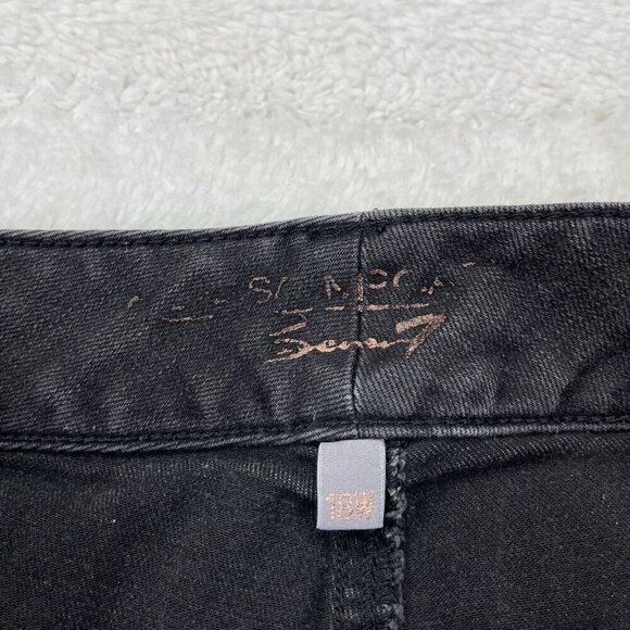 Melissa McCarthy Seven7 Womens Jean Shorts 18W Black Embellished Cut Off Denim - Picture 2 of 7